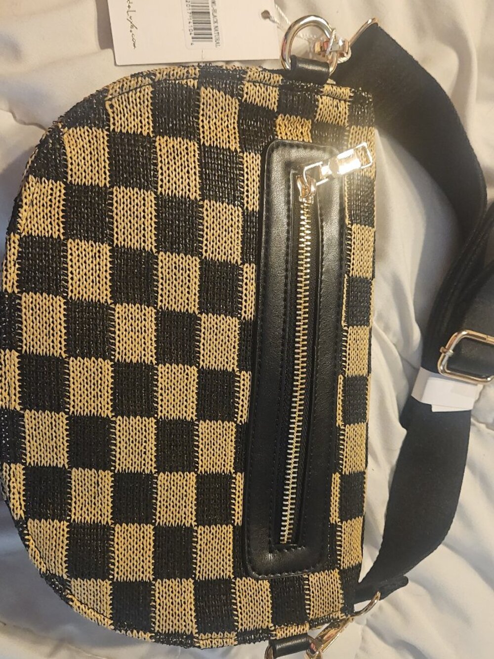 Mode Luxe brown and black checkered bag